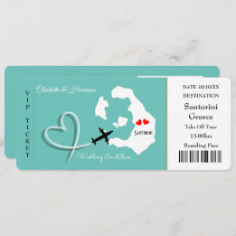 Wedding Destination Santorini Photo Invitation
