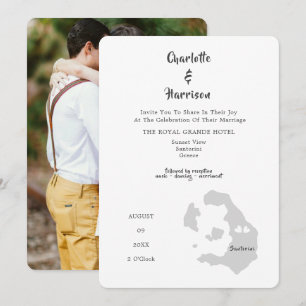 Wedding Destination Santorini Photo Invitation