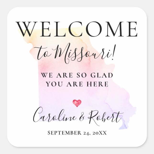 Wedding Destination Welcome Guests Favor Square St Square Sticker (Front)