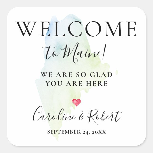 Wedding Destination Welcome Guests Favour Square S Square Sticker (Front)