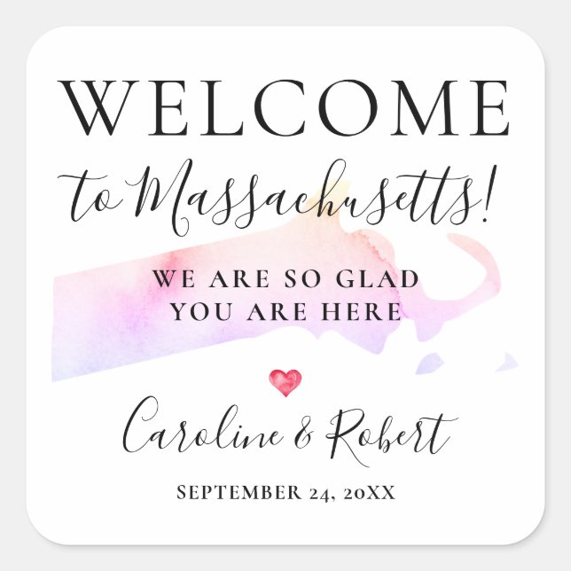 Wedding Destination Welcome Guests Favour Square S Square Sticker (Front)