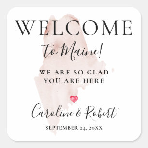Wedding Destination Welcome Guests Favour Square S Sticker
