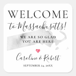 Wedding Destination Welcome Guests Favour Square S Sticker