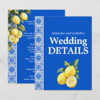 💙🍋  Wedding Details Azul & Limone Romance