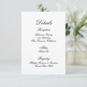 Wedding Details Card