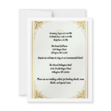 Wedding Details Card Minimalist Gold Acrylic Info 