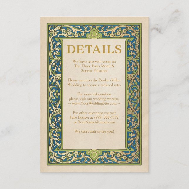 Wedding Details Cards | Illuminated Garden (Front)