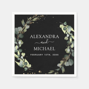 Wedding Details Eucalyptus Greenery Succulent Napkin