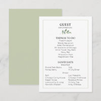 Wedding Details Guest Information Enclosure Card