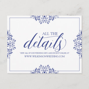 Wedding Details / Info Card Nadine (Royal Blue)