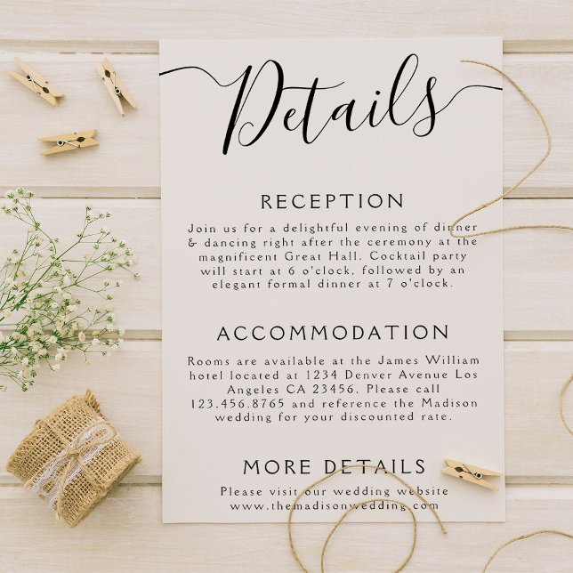 Wedding Details Minimal Enclosure Card (Creator Uploaded)