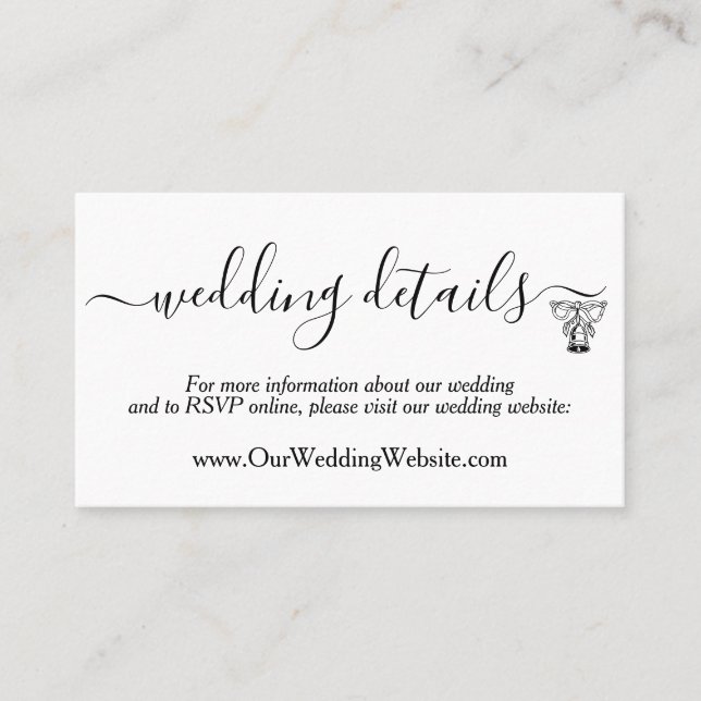 Wedding Details Minimalist Business Card (Front)