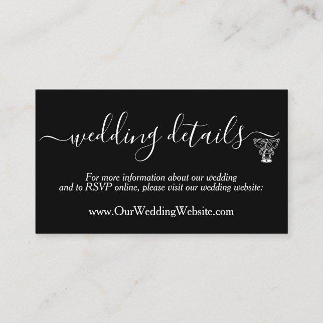 Wedding Details Minimalist Business Card (Front)