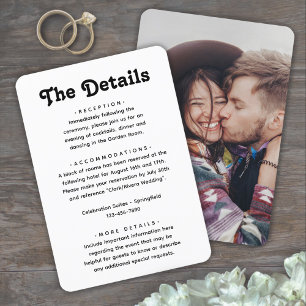 Wedding Details • Photo & Simple Retro Typography Enclosure Card