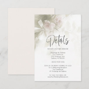 Wedding Details Pink Blush Peach Blossoms Invitation