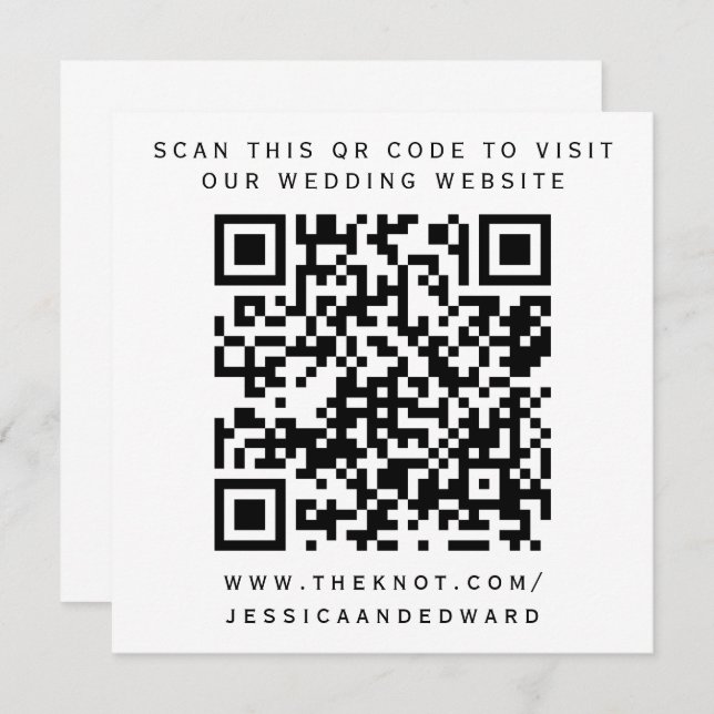 Wedding Details Qr Code Simple Black Minimal Chic Program (Front/Back)