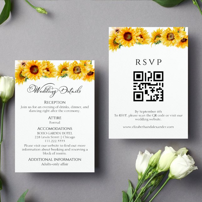 Wedding Details | RSVP | QR Code Enclosure Card (Creator Uploaded)