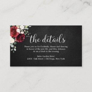 Wedding Details Rustic Burgundy Floral Enclosure C