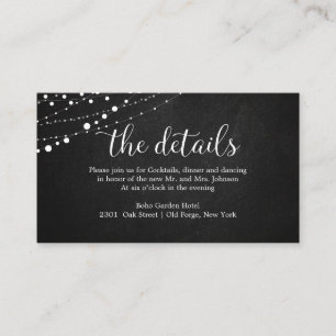 Wedding Details Rustic Wedding Chalkboard Enclosure Card