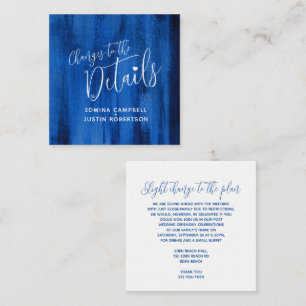 Wedding details sapphire blue art changes card