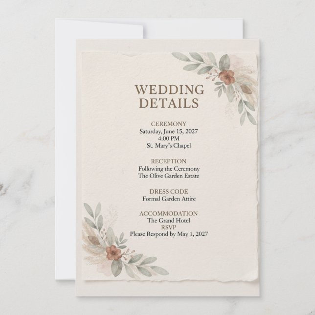Wedding Details Template (Front)