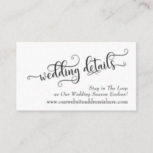 Wedding Details Typography Enclosure Cards