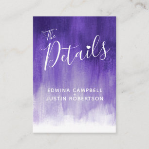 Wedding details ultraviolet art enclosure card