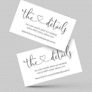Wedding Details Website Enclosure Card - Simple