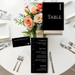 Wedding Dinner and Bar Menu-Black and White- Menu<br><div class="desc">Introducing our "Black and White" Wedding Theme Collection:  Choose the Black and White Theme and celebrate the richness of your love story in every detail. This is a double-sided Menu card,  featuring your dinner options and drinks,  simply customize it to fit your special day!</div>