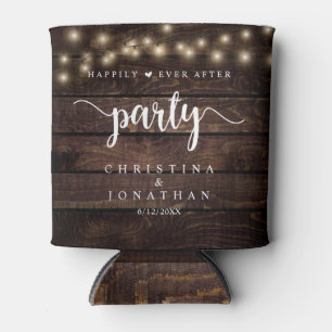 Wedding Dinner and Party, Rustic String Lights Can Cooler