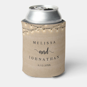 Wedding Dinner and Party, Rustic String Lights Can Cooler