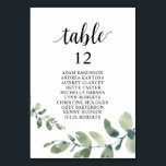 Wedding Dinner, Eucalyptus Guests Seating Chart  T Table Number<br><div class="desc">Wedding Dinner Guest Seating Table Chart Card,  Modern Greenery Eucalyptus themes.
Customise the text and / or remove and fill in with your wedding party themed.</div>