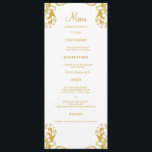 Wedding Dinner Menu Cards | Gold Damask Style<br><div class="desc">Modern and elegant design printed Gold Damask Wedding Dinner Menu Cards that can be customized with your text. Check out the Graphic Art Design store for other products that match this design!</div>