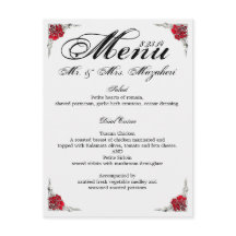 Wedding Dinner Menu Shalicia