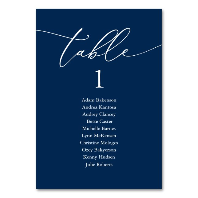 Wedding Dinner, Modern Guest Seating Chart and Tab Table Number (Front)