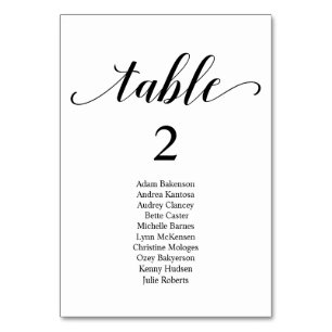 Wedding Dinner Modern Guest Seating Chart Card
