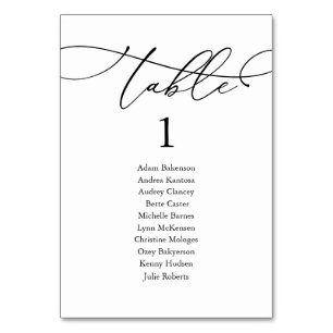 Wedding Dinner, Modern Guest Seating Chart Table N Table Number