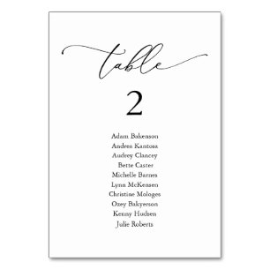 Wedding Dinner, Modern Guest Seating Chart Table N Table Number