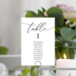 Wedding Dinner, Modern Guest Seating Chart Table N Table Number<br><div class="desc">Wedding Dinner Guest Seating Table Chart Card,  Modern Classy romantic themed
Customise the text and / or remove and fill in with your wedding party colour theme.</div>