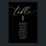 Wedding Dinner, Modern Guest Seating Chart Table Number<br><div class="desc">Wedding Dinner Guest Seating Table Chart Card,  Modern Classy romantic calligraphy black and white themed.
Customise the text and / or remove and fill in with your wedding party matching colour.</div>