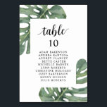 Wedding Dinner,  Monstera Guests Seating Chart Tab Table Number<br><div class="desc">Wedding Dinner Guest Seating Table Chart Card,  Modern Greenery Monstera themes.
Customise the text and / or remove and fill in with your wedding party themed.</div>