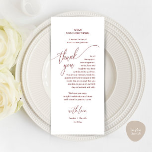 Wedding Dinner Place Setting Modern Thank You Card