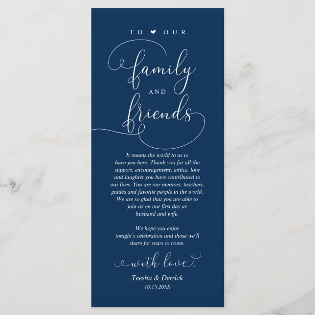 Wedding Dinner, Place Setting Thank You Card (Front)