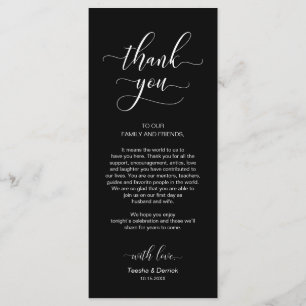 Wedding Dinner Place Setting Thank You Card
