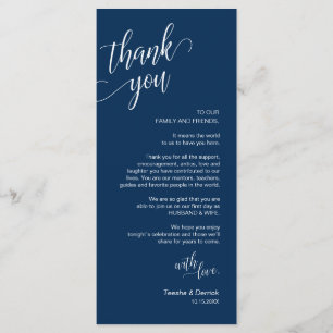 Wedding Dinner, Place Setting Thank You Cards