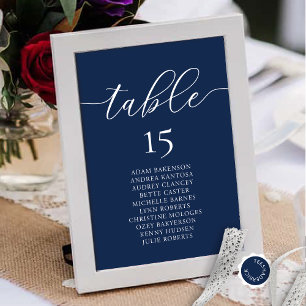 Wedding Dinner, Romance Guest Seating Chart, Table Number