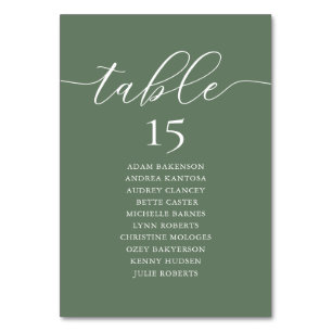 Wedding Dinner, Romance Guest Seating Chart, Table Number