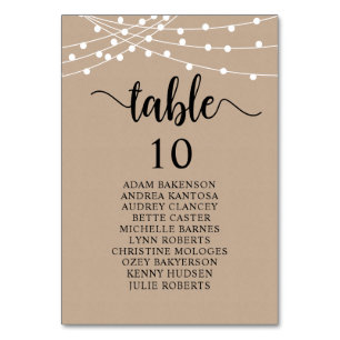 Wedding Dinner, Rustic Guests Seating Chart Table  Number