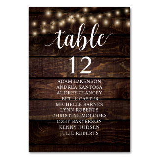 Wedding Dinner, Rustic Guests Seating Chart  Table Table Number