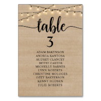 Wedding Dinner, Rustic Kraft, Guests Seating Chart